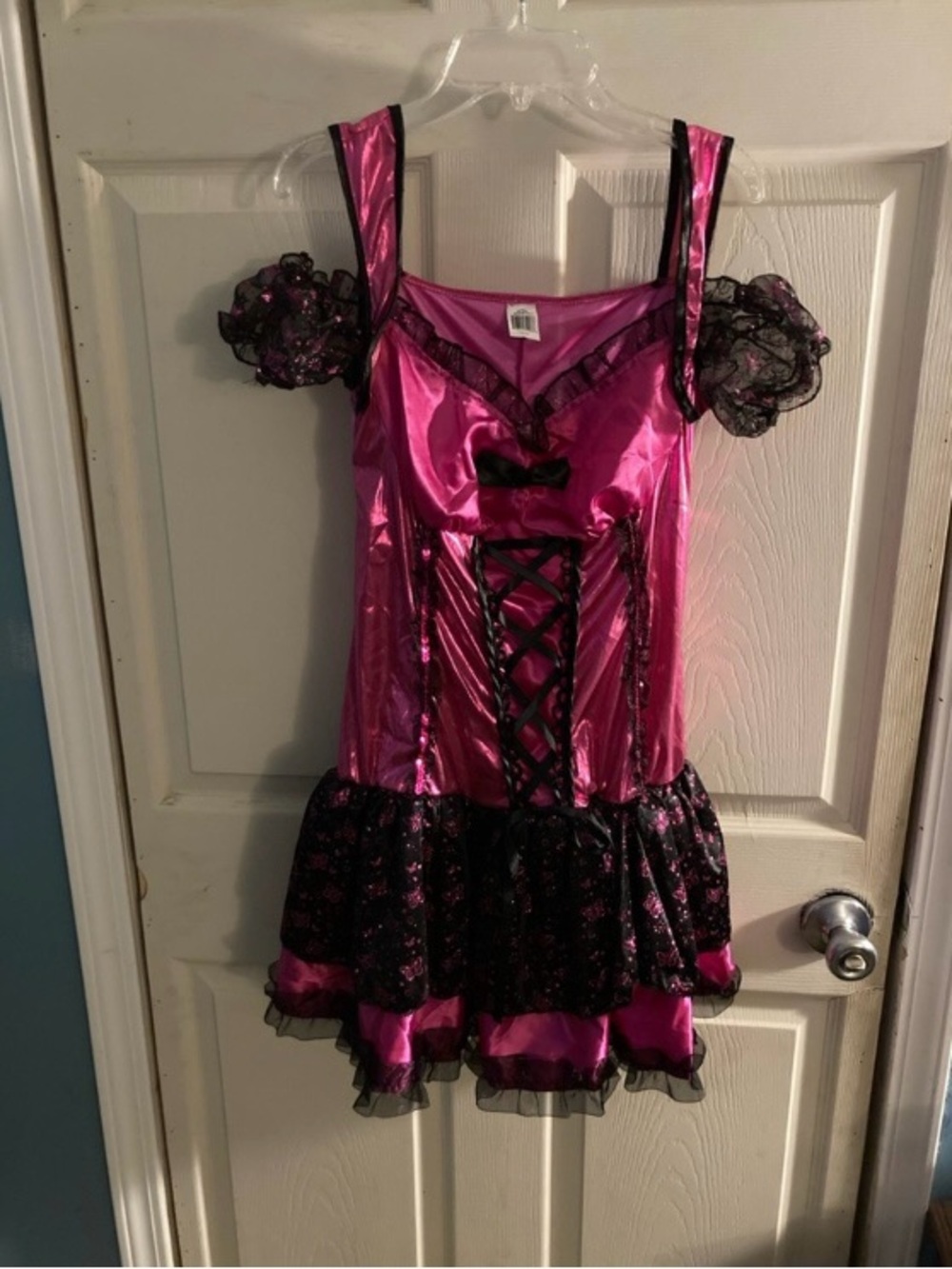 Satin Lace-Up Pink and Black Women’s Costume Dress Up Size S 4-6